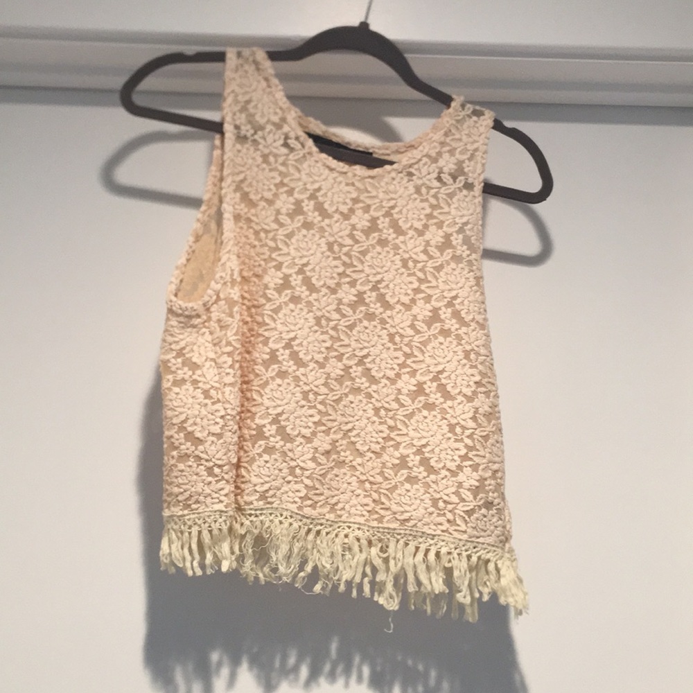 beige top